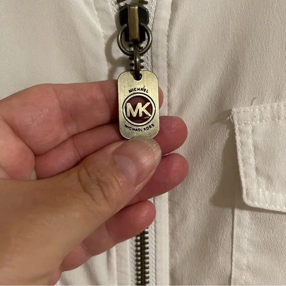 Michael Kors White Zip-Up Blouse - Picture 4 of 8